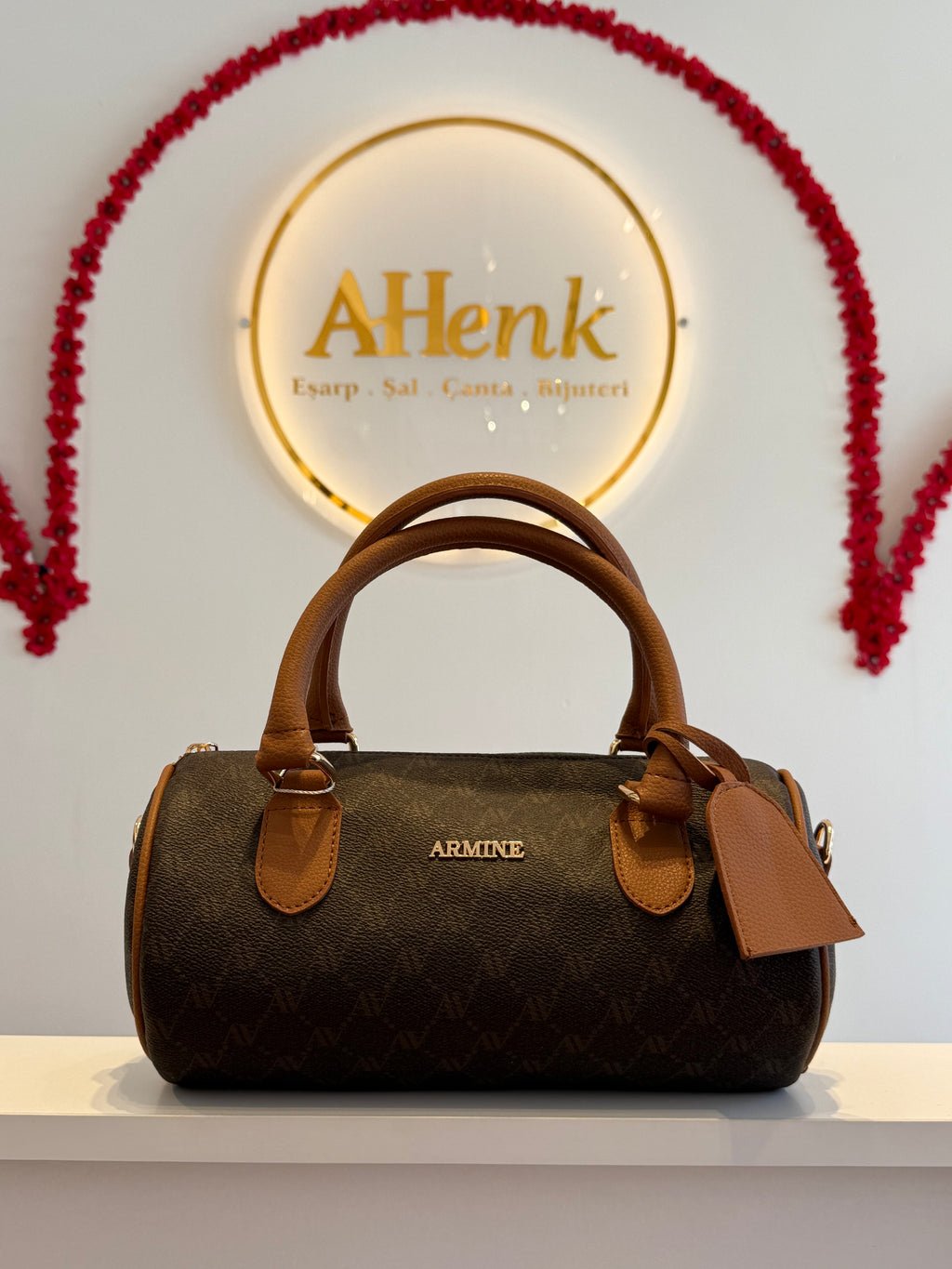 Armine 410 Kahve Noktalı Çanta