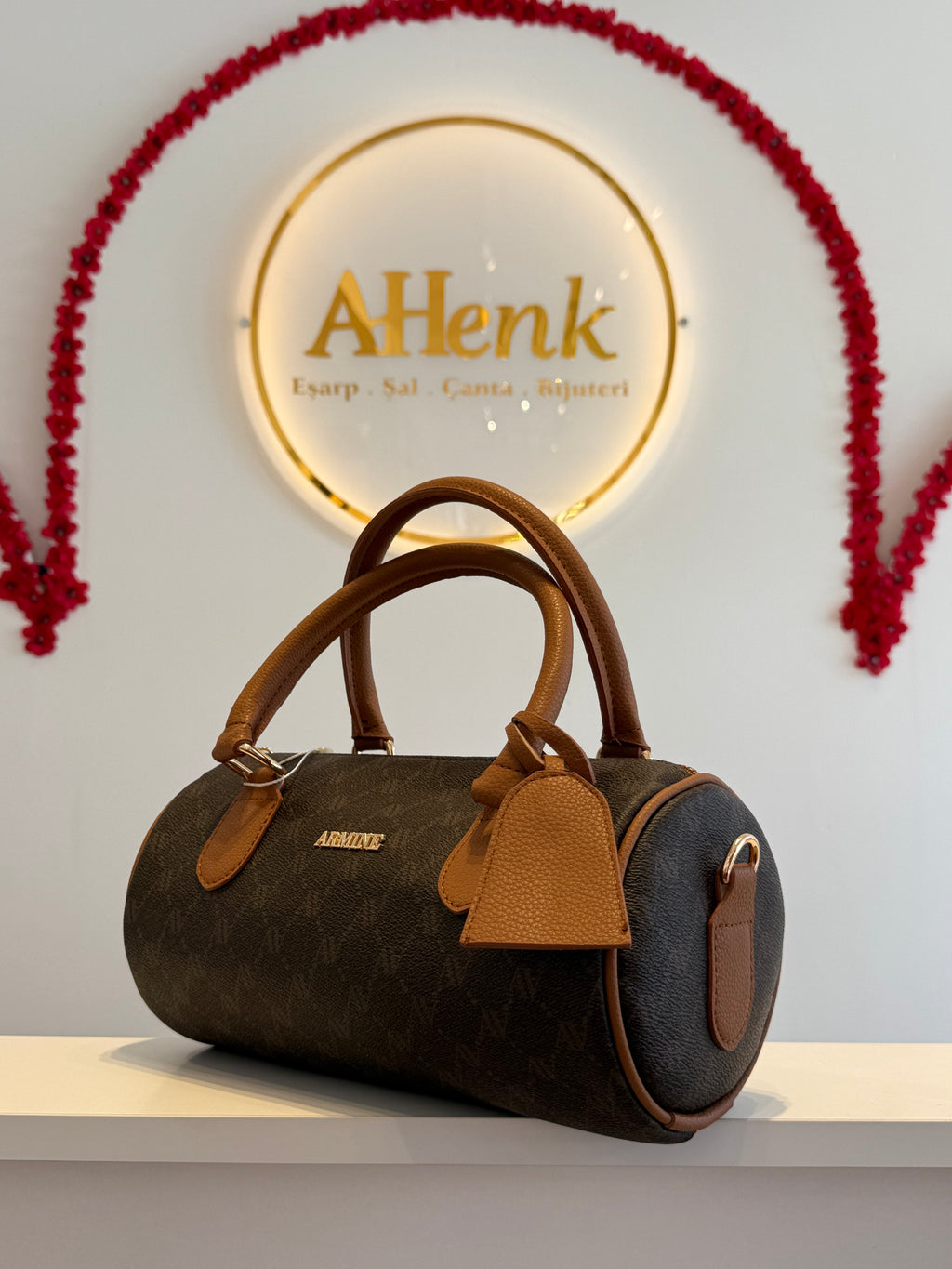 Armine 410 Kahve Noktalı Çanta