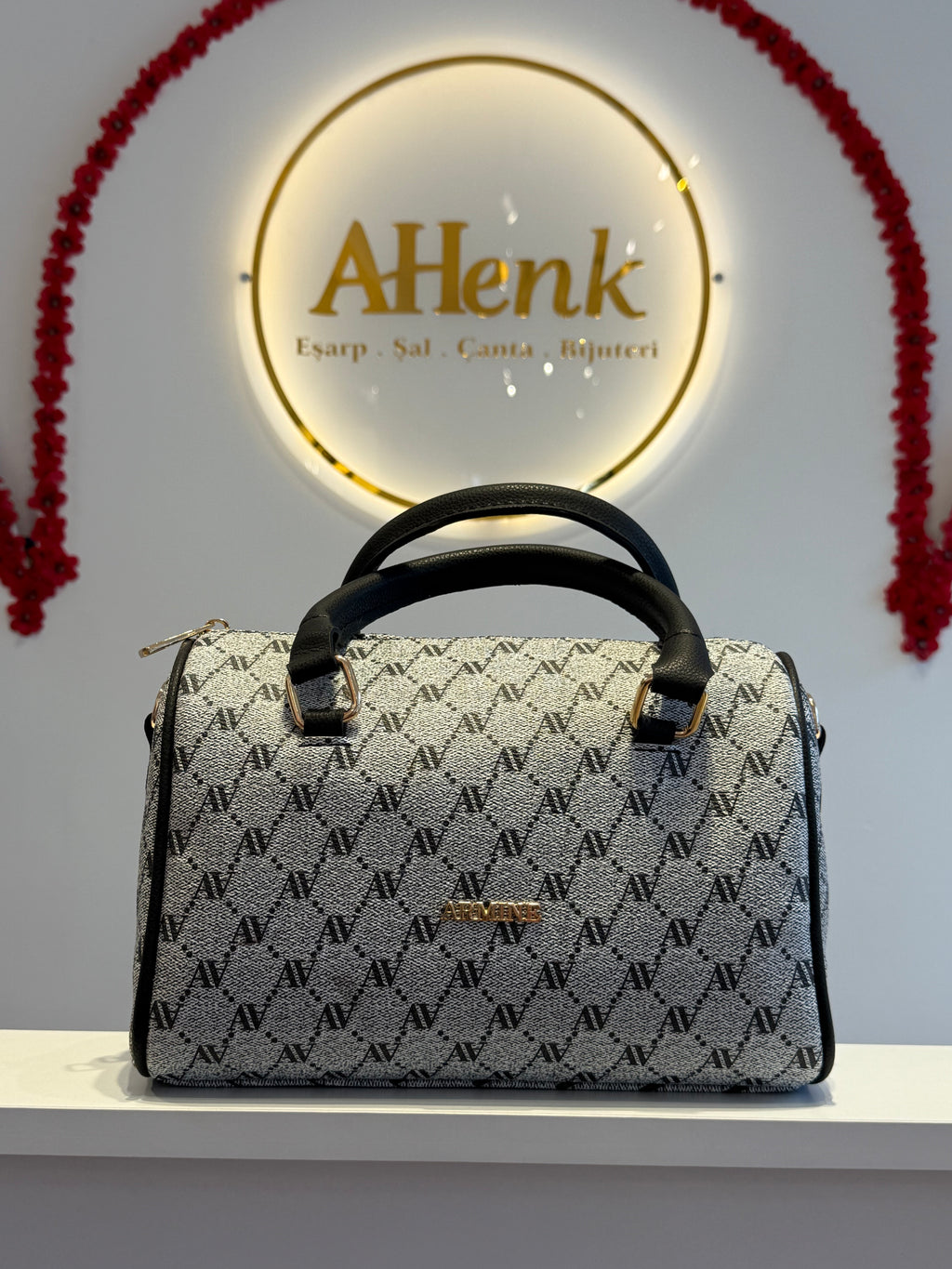 Armine 427 Gri Noktalı Çanta