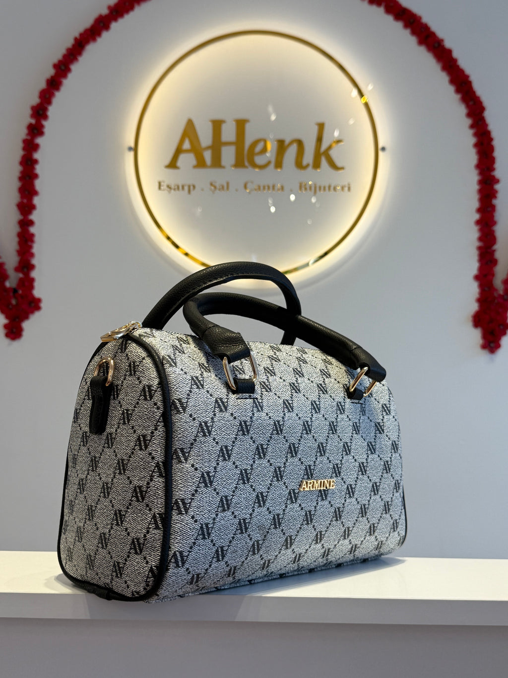 Armine 427 Gri Noktalı Çanta